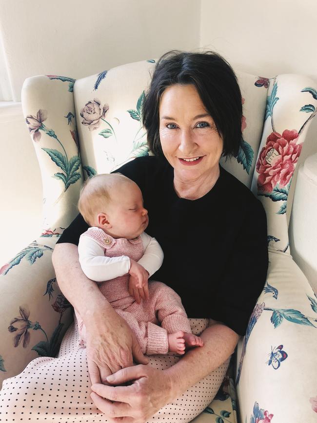 Fiona O’Loughlin with her first grandchild, Una Mary Dunne. Picture: Supplied