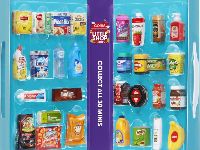 The Coles Little Shop collection includes  30 miniature versions of popular products.