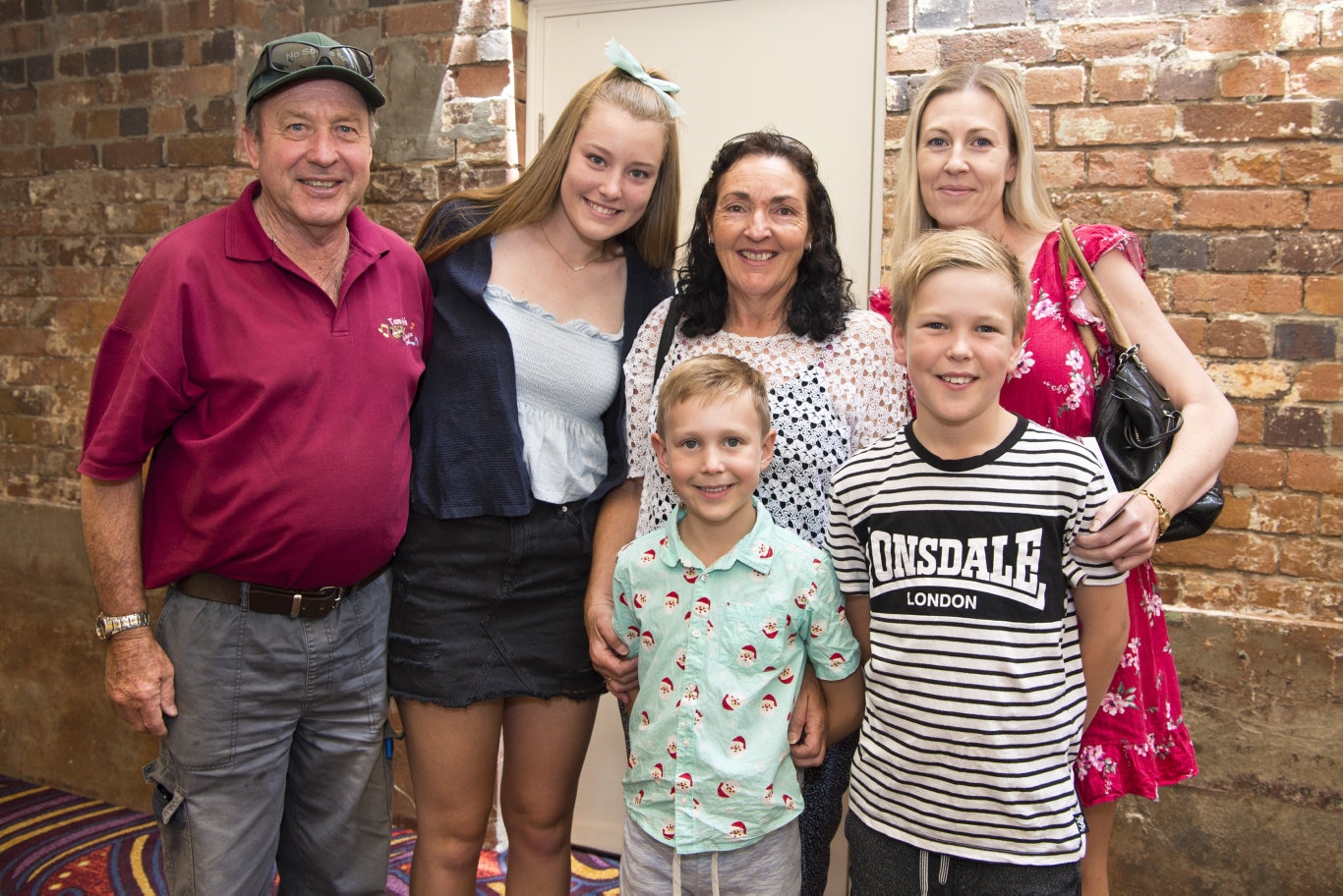 At Once Upon a Time presented by Dance Central junior school are (from left) Jeff Lowien, Olivia McAllister, Will McAllister, Karen Lowien, Lachlan Lowien and Belinda Lowien at Empire Theatres, Saturday, November 9, 2019. Picture: Kevin Farmer