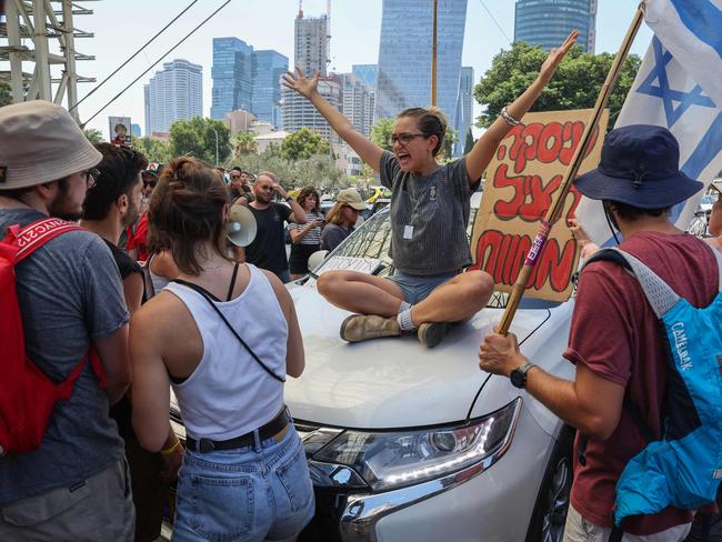 Protests brought Tel Aviv to a standstill but a court order is forbidding a nationwide strike. Picture: AFP