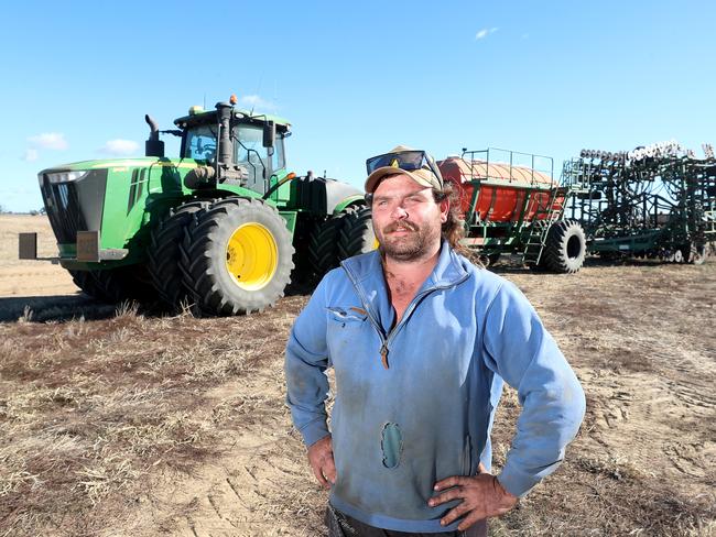 Oliver Collins from Balldale, NSW, #0419369777, sawing canola for Daniel Lavis near Hopefield, NSW,     Picture Yuri Kouzmin
