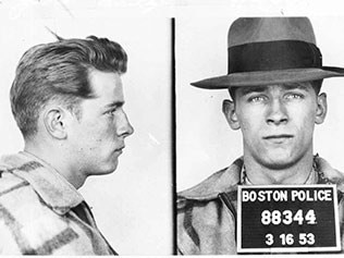 James bulger's mug shot from Boston Police in 1953. Picture: Boston Police via AP.