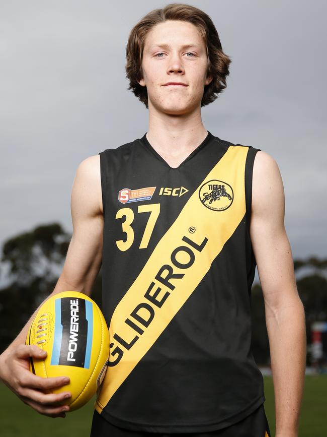 Glenelg’s Cooper Beecken was one of SA’s most exciting prospects heading into 2021. Picture: Cory Sutton/SANFL.