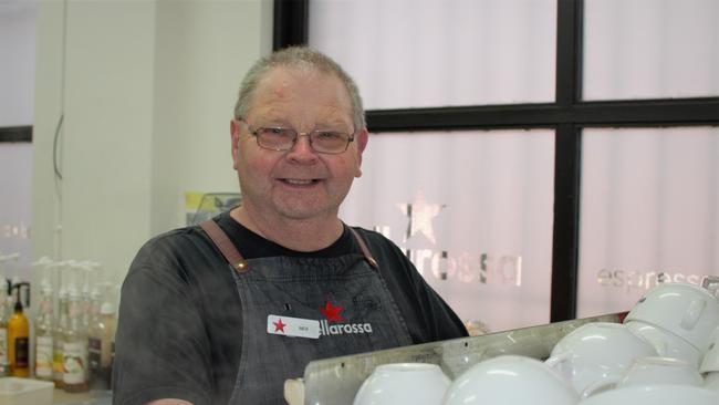 MORNING CUPPA: Nev Volker has owned Stellarossa Dalby since 2015. Photo: Lachlan Berlin