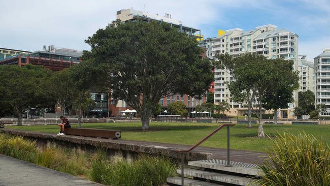 The scene at Pirrama Park, Pyrmont. Picture: Justin Lloyd.