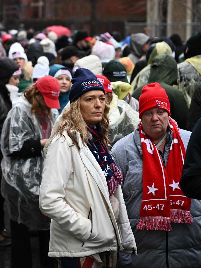 Supporters of US President-elect Donald Trump arrive for a MAGA victory rally at Capital One Arena in Washington, DC, on January 19, 2025, one day ahead of Trump's inauguration. (Photo by ANGELA WEISS / AFP)