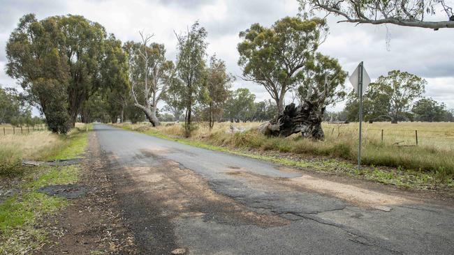 Road damage on Leckies road near Miepol, Near Euroa. PICTURE: ZOE PHILLIPS