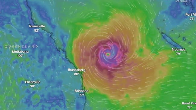 Some models predict Alfred could strike Queensland's southeast. Source: Windy.com