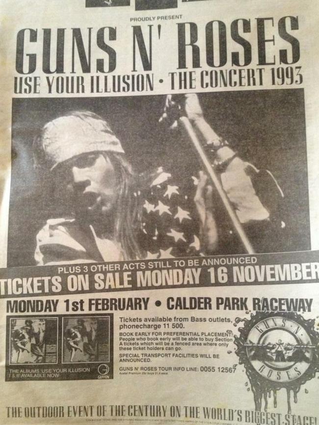 One of Wayne’s posters from the 1993 concert, lovingly preserved.