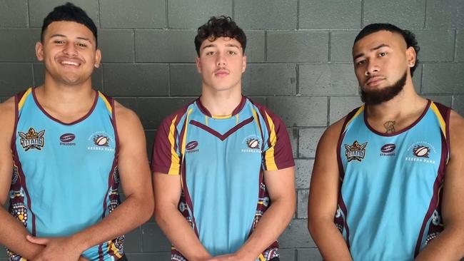 Keebra Park's Queensland Under-18 representatives: Arama Hau, Seth Nikotemo and Immanuel Kalekale are all Titans players. Picture: Facebook/Keebra Park SHS