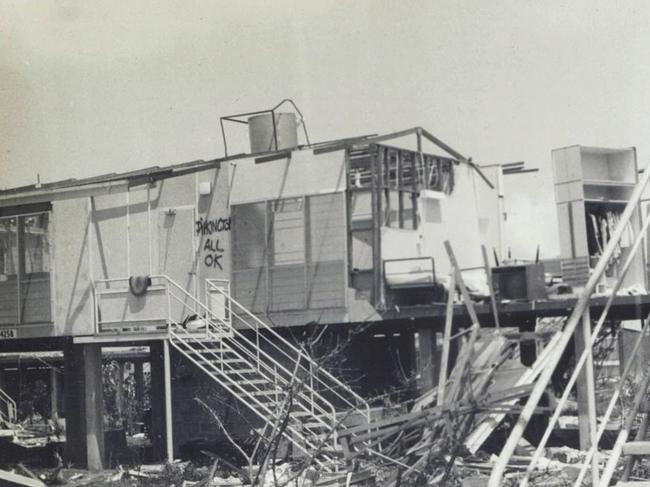 50 years since Cyclone Tracy - Patricia Collin's extraordinary first hand account. When Cyclone Tracy flattened Darwin on Christmas Day 1974, it was the worst natural disaster Australians had ever experienced. Stationed in the city with the Women's Royal Australian Naval Service, Patricia Collins not only lived through Tracy but was part of the massive clean-up effort. Picture: Rock and Tempest: Surviving Cyclone Tracy and its Aftermath by Patricia Collins, Hachette Australia.