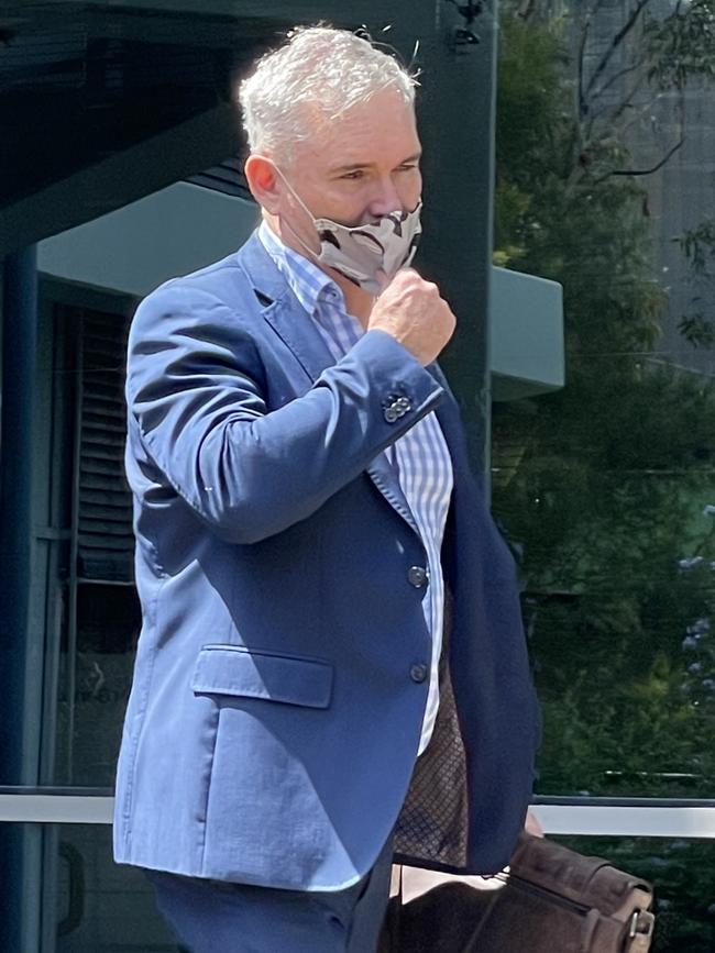 Thomson leaving Gosford Local Court after being charged with using a carriage service to menace or harass on December 14 last year. Picture: Richard Noone