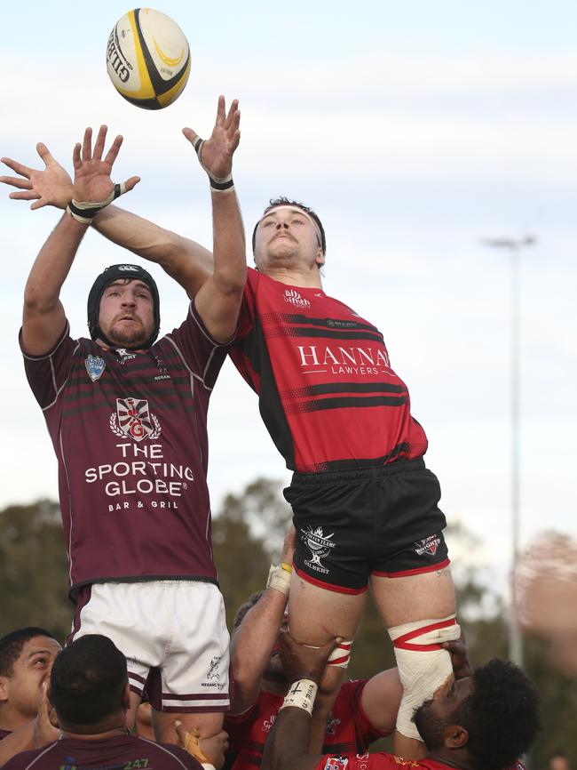 GCDRU major semi final between Colleges Knights and Nerang Bulls. Picture: Glenn Campbell