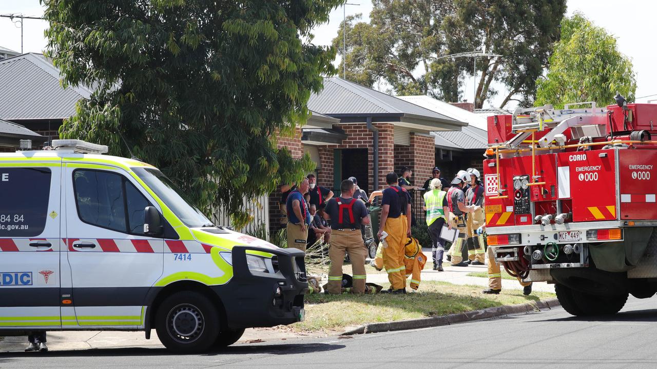 Unit fire in Ulladulla St, Norlane on Sunday. Picture: Mark Wilson