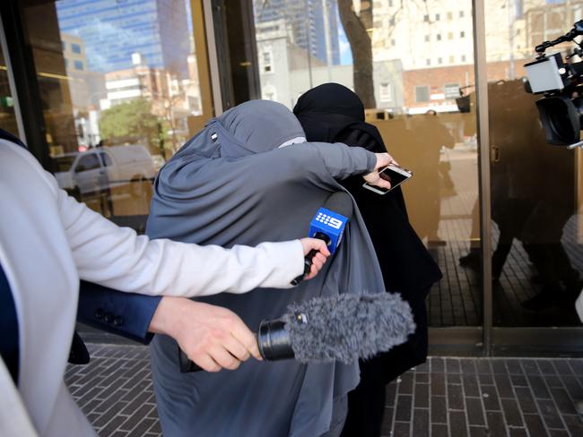 One of Alqudsi’s wives and another family member leaving Parramatta district court after he was sentenced today.