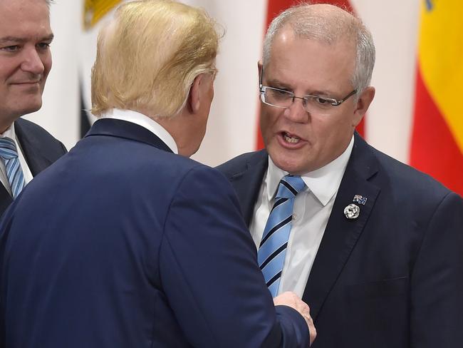 Mr Morrison met with President Trump at the same G20 in June 2019. Picture: Kazuhiro NOGI – Pool/Getty Images