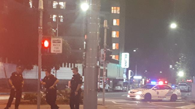 Police in Surfers Paradise this evening after a bomb threat was made.