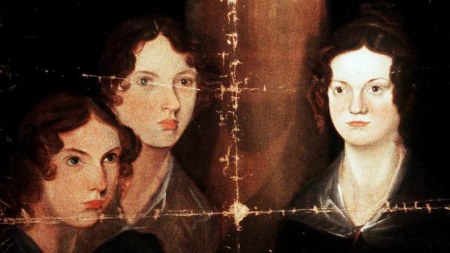 A painting of, from left, Anne, Emily and Charlotte Bronte.