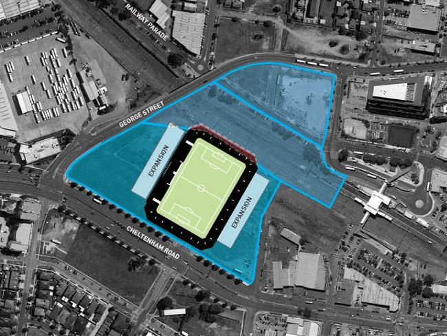 The location of the proposed Dandenong Stadium. Picture: Supplied