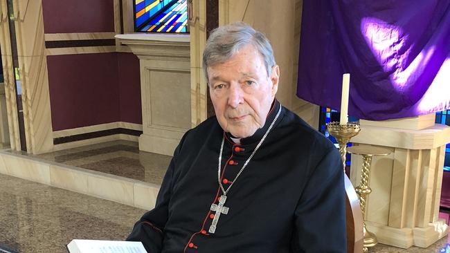 George Pell at the Good Shepherd Seminary on Friday.