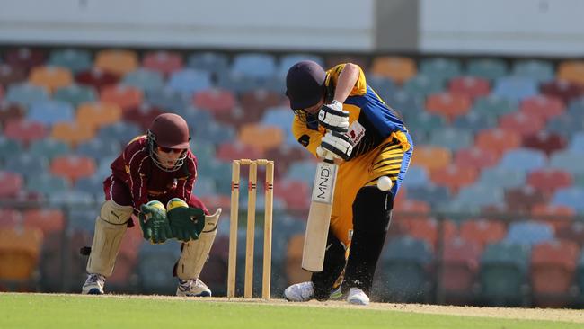 Norths Aidan Firman batting against Atherton in Cricket Far North's first grade at Cazalys Stadium. Picture: Jake Garland