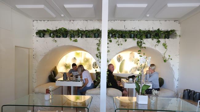 The Milkman's Daughter. Morgan Walsh (Bonita, Fufu, Poke Poke) is opening a new plant-based restaurant in the Mermaid Beach shop once home to Vintage Espresso. Photo of the dining area. Photo by Richard Gosling