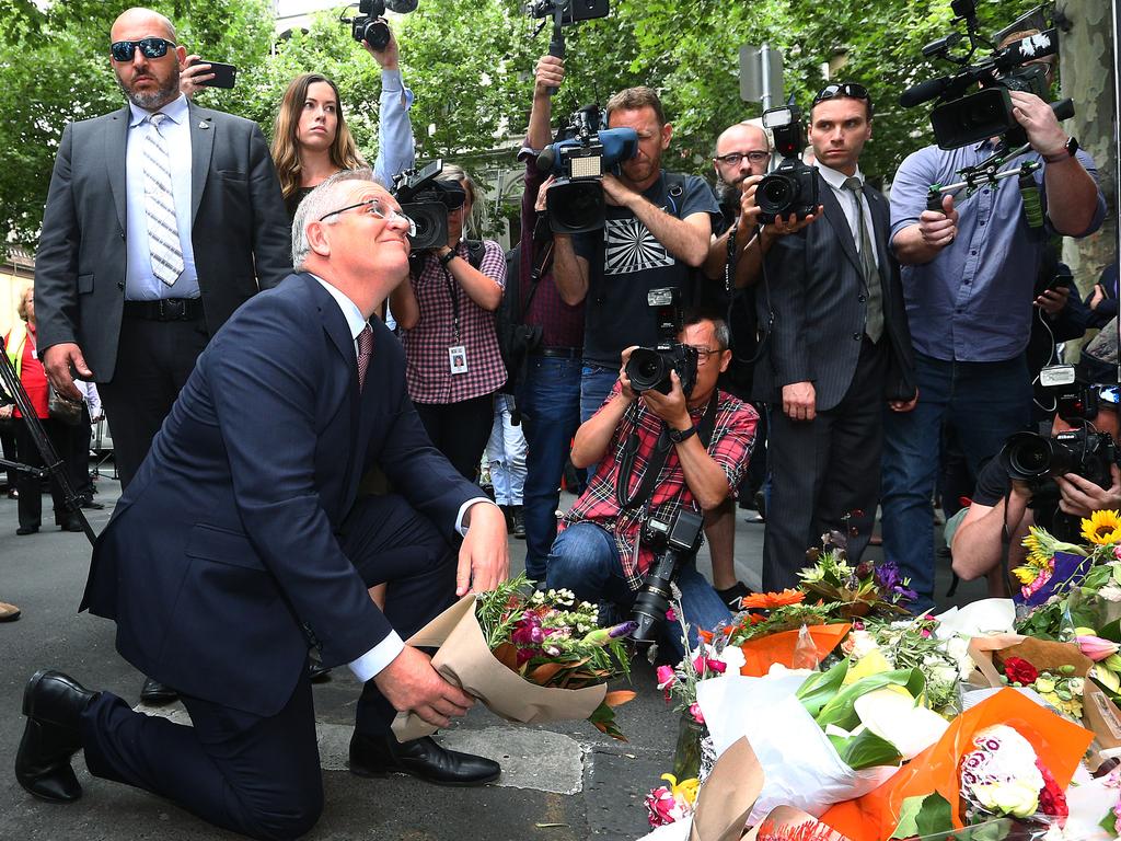 Prime Minister Scott Morrison paid his respects to Sisto Malaspina on November 13. Picture: Michael Dodge