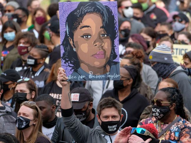 The US Justice Department has announced it is charging four police officers over the death of Breonna Taylor, a Black woman killed in a botched 2020 raid on her home in Louisville, Kentucky. Picture: AFP