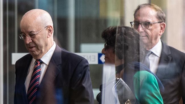 Former Labor minister Eddie Obeid, left, arrives at the NSW Supreme Court in Sydney on Monday. Picture: AAP