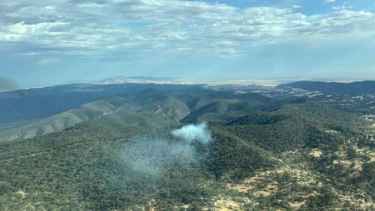 A small fire burns near Melrose on Friday. Picture: CFS