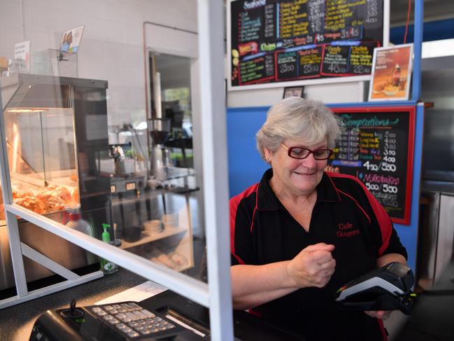 Cafe Gingers owner Caroline Pickering says she has had endless problems with her Eftpos machine in Yandina. Photo: John McCutcheon