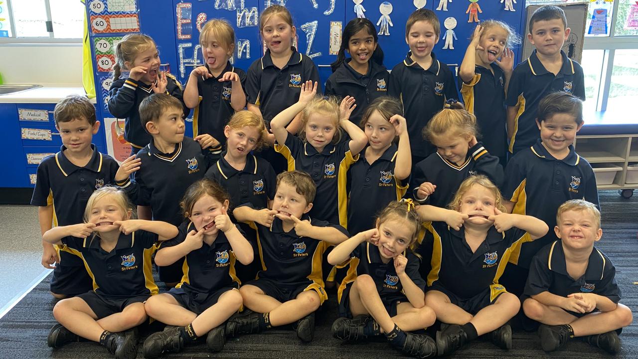 St Peter’s Catholic Primary School Prep White: Back row: Olivia Clarke, Ruby-Rose Kuhlewein, Delilah Haansbergen, Zerah Binesh, Benjamin Waldron, Laylani Denduck, Karl Kuhlman. Middle row: Kais Worsley, Joseph Reid, Alyssa Burgess, Bridget Uren, Chloe Doolan, Lola Jackson, Zac Wass. Front row: Armani Piddock, Olivia Newton, William Grice, Paige Walters, Lacey Schneider, Riley Darcey. PHOTO: Penelope Pelecas