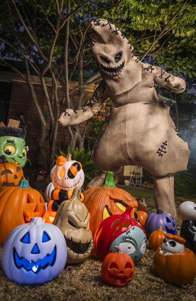 Tiffany Crosbie dressed in an Oogie Boogie costume she made herself at her Wilsonton Heights Halloween scare house. Picture: Kevin Farmer