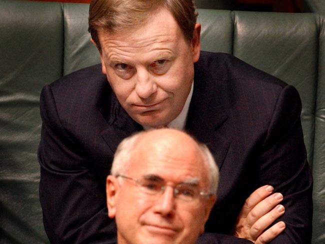 Former Prime Minister John Howard with Treasurer Peter Costello. Picture: Supplied
