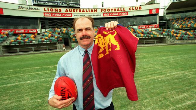 Leigh Matthews at the Gabba after signing with the Brisbane Lions in 1998.