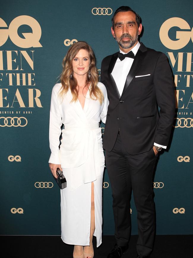 Natalie Croker and Adam Goodes made a striking couple. Picture: Christian Gilles