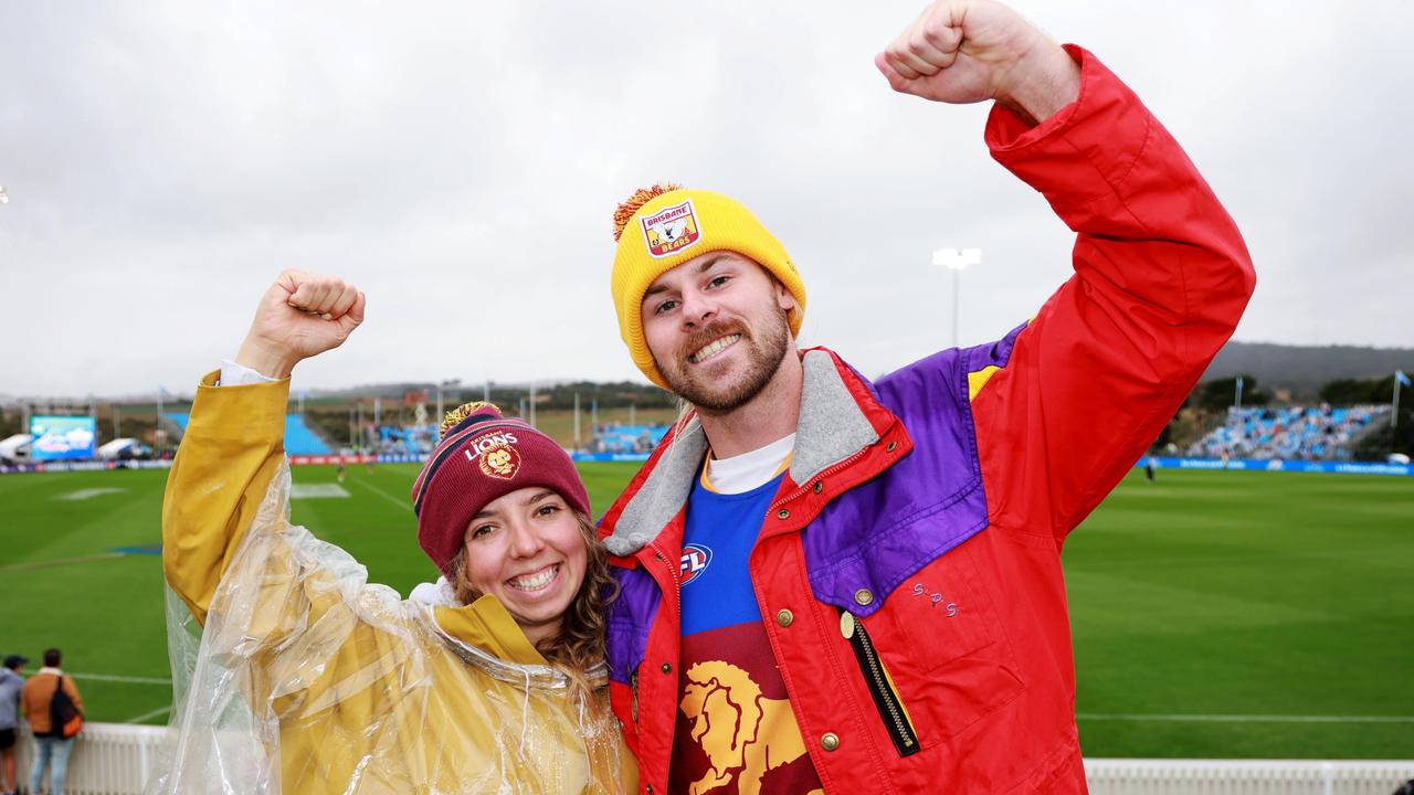 Footy fans soak up the action in SA for Saturday’s offering of Gather Round clashes. Picture: James Elsby/AFL Photos via Getty Images