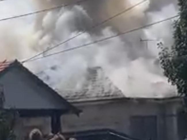 Police and FRV crews were called to a home engulfed by a fire on Thackeray Rd in Reservoir on Wednesday afternoon. Picture: Supplied