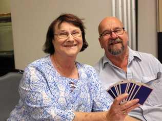 DEAL: Carol Verwey and Bob Adams enjoy a game of 500 at the Stanthorpe RSL. Picture: Liana Walker