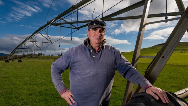 George Shea on Lyndall Farm at Hamilton, Tasmania. Picture: Phillip Biggs