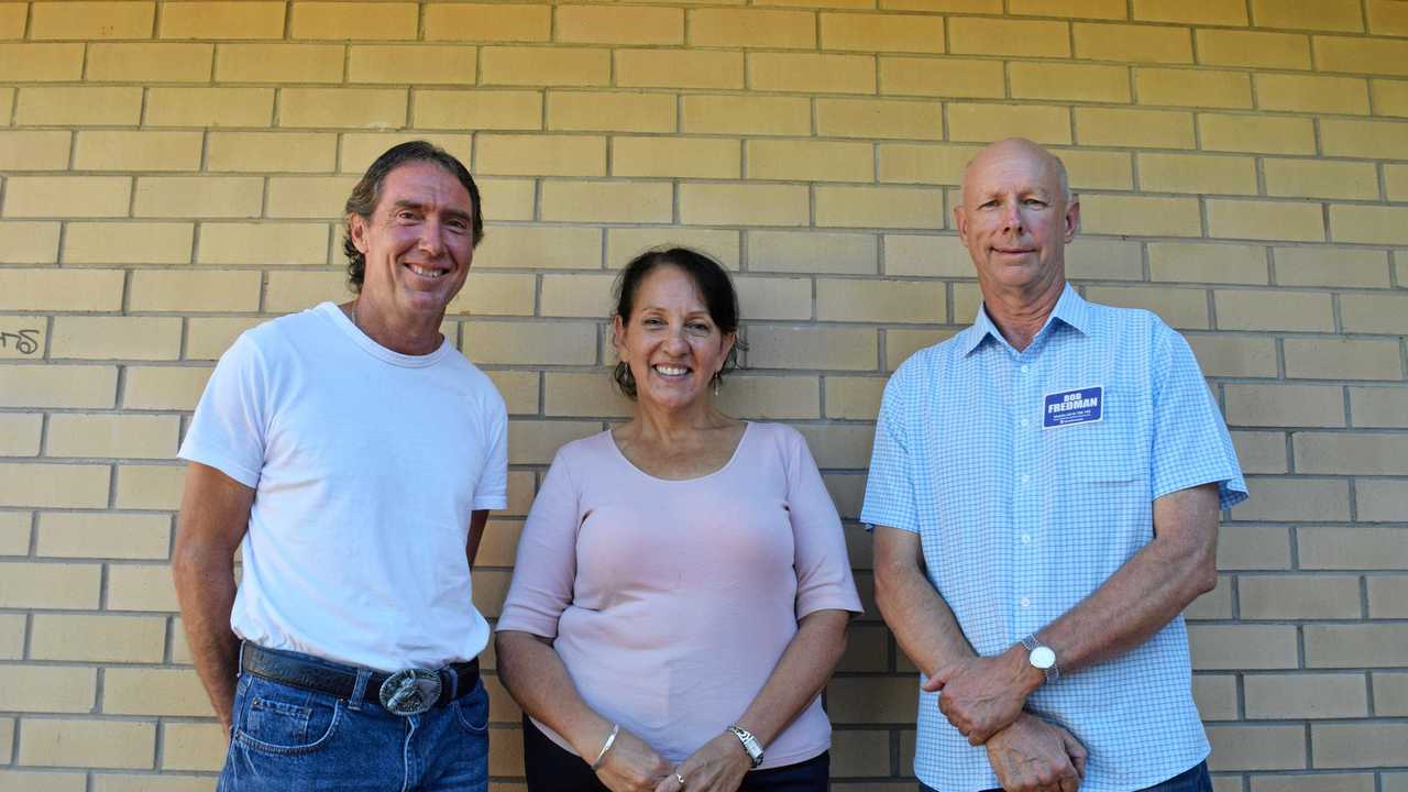 The three candidates Tim Jerome, Julie Walker, Bob Fredman. Picture: Scott Kovacevic