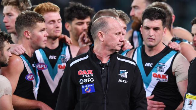 Port Adelaide coach Ken Hinkley has been guaranteed his position for 2020. Picture: AAP/David Mariuz