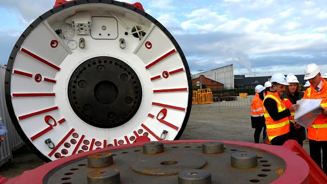 Construction on the tunnel has already begun, with boring machines arriving in Melbourne last July. Picture: Nicole Garmston