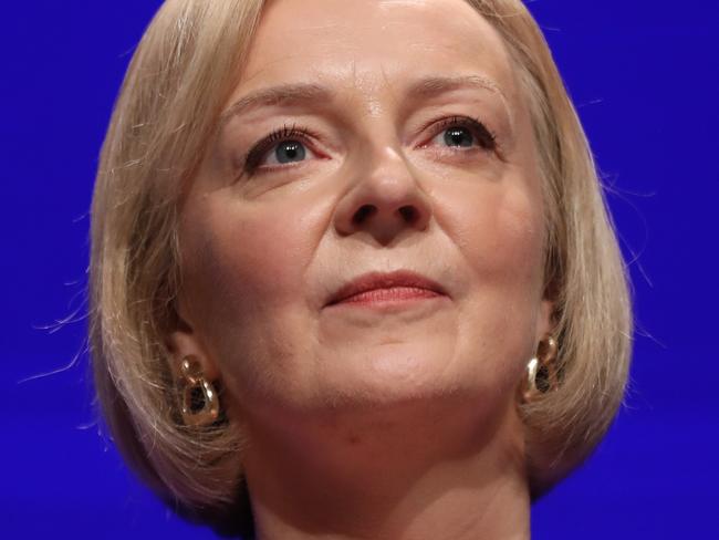 BIRMINGHAM, UNITED KINGDOM - OCTOBER 05: British Prime Minister Liz Truss delivers her speech during the Conservative Party's annual conference at the International Convention Centre in Birmingham, on October 5, 2022. (Photo by Stringer/Anadolu Agency via Getty Images)