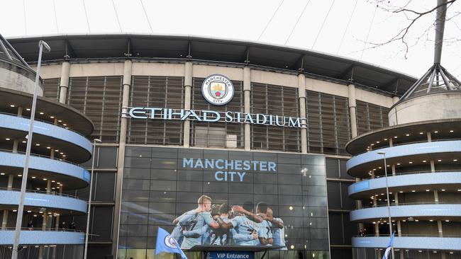 Outside the Etihad Stadium in Manchester, England. Picture: Shaun Botterill