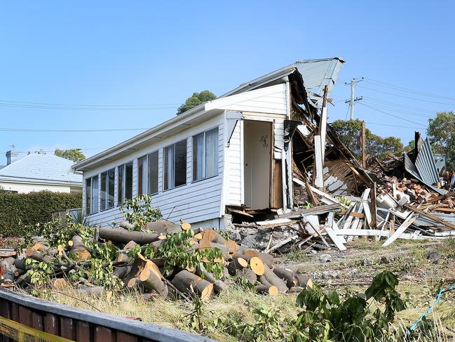 The heritage-listed house at 55 Mount Stuart Road before it was fully demolished. Picture: SAM ROSEWARNE