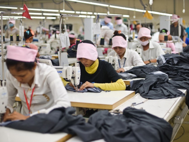 Workers pictured in the sewing division of a factory in Phnom Penh, Cambodia’s capital. Picture: Samer Muscati/Human Rights Watch.