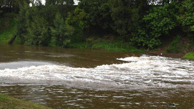 Gympie Wet Weather - Water level at the Gympie Weir 2pm Saturday