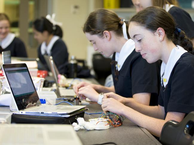 St Margaret’s Anglican Girls School students design, build and program a 3D printed prosthetic hand as part of the school’s STEM program.