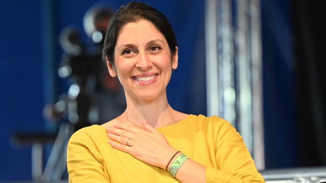 Ms Zaghari-Ratcliffe at a panel discussing women’s rights and Iran during the Glastonbury Festival this year. Picture: Leon Neal/Getty Images